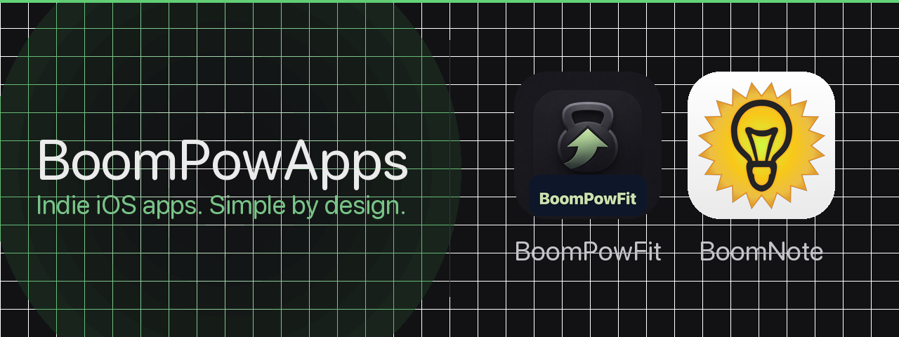 BoomPowApps — BoomPowFit and BoomNote